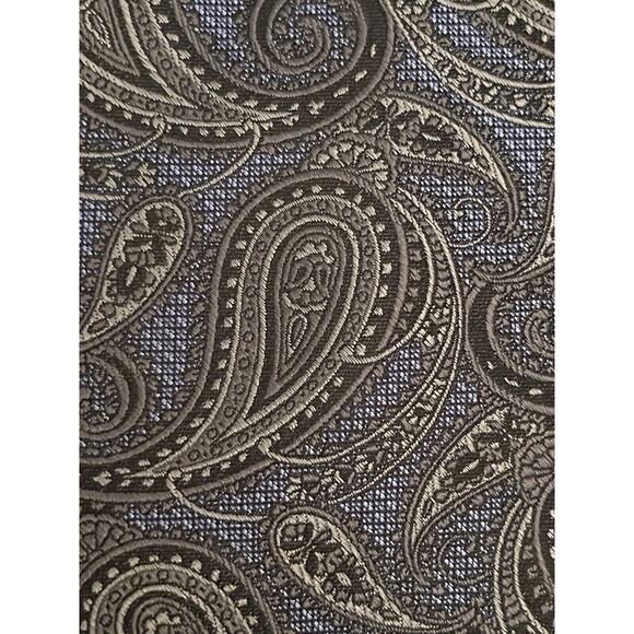 Pronto Uomo Platinum Blue Black Gray Hand Made 100% Silk Made In China - Picture 9 of 9